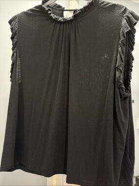 Express Black Ruffle Sleeve Women's Top
